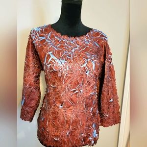 Crushed satin womans top